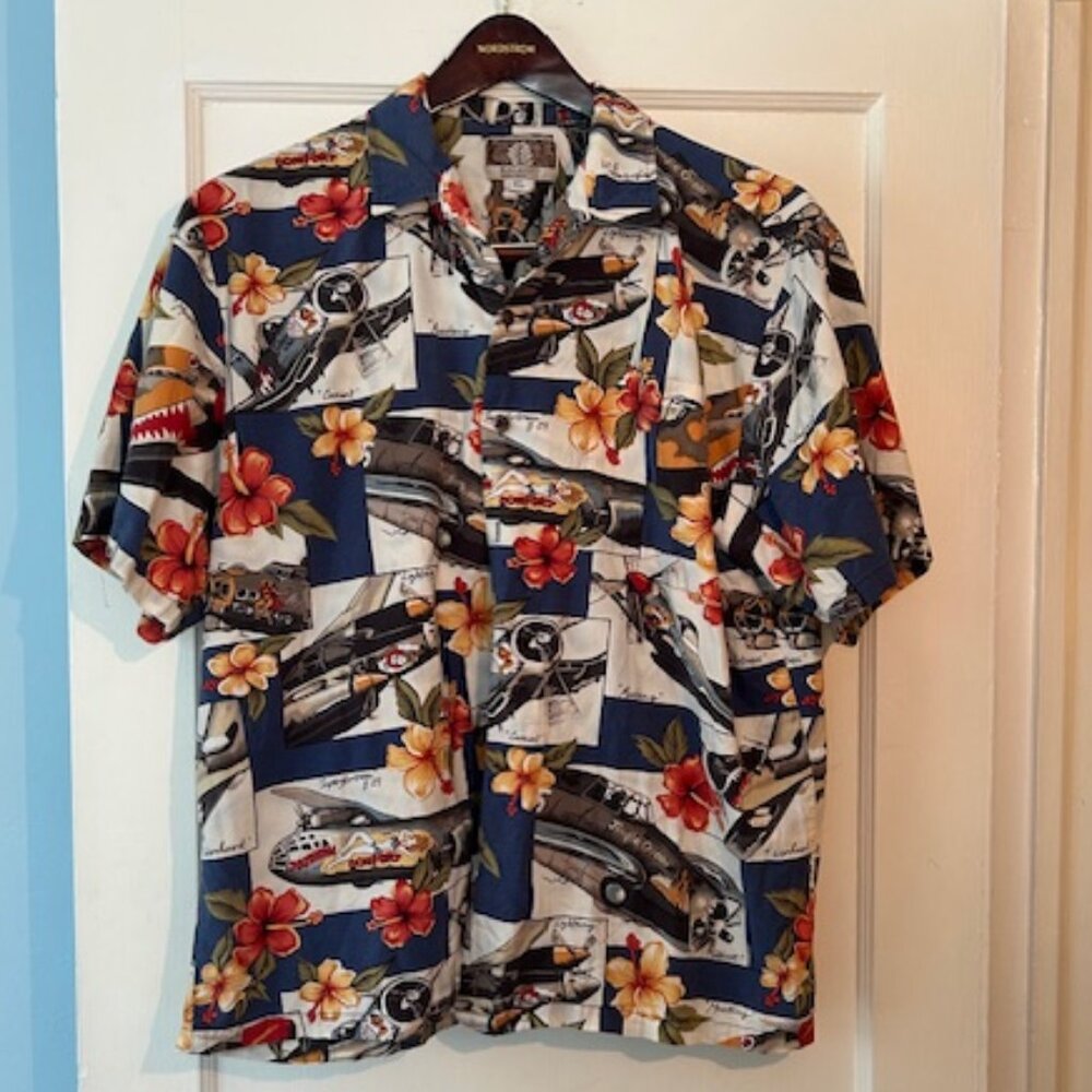 Hawaiian Shirt with Plane motif
